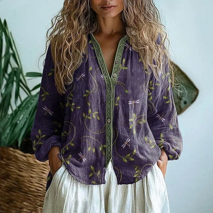 Brianna Blouse - Elegante Vintage Bloemenprint