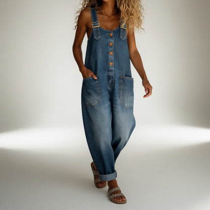 Bertille - Comfortabele Lange Denim Overall