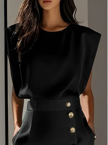 Sophie - Elegante midi jurk met gouden knopen