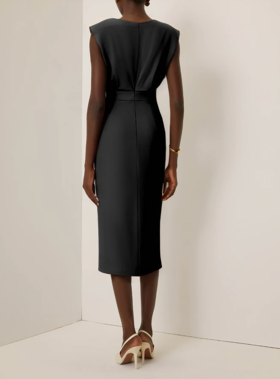 Sophie - Elegante midi jurk met gouden knopen