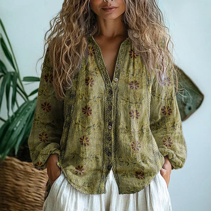 Brianna Blouse - Elegante Vintage Bloemenprint