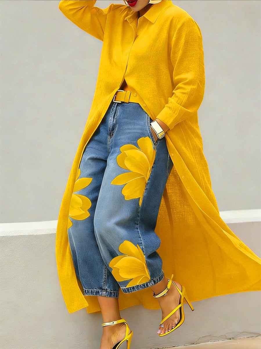 Fiore Rosso - Comfortabele Completo jeans + blouse 🌼