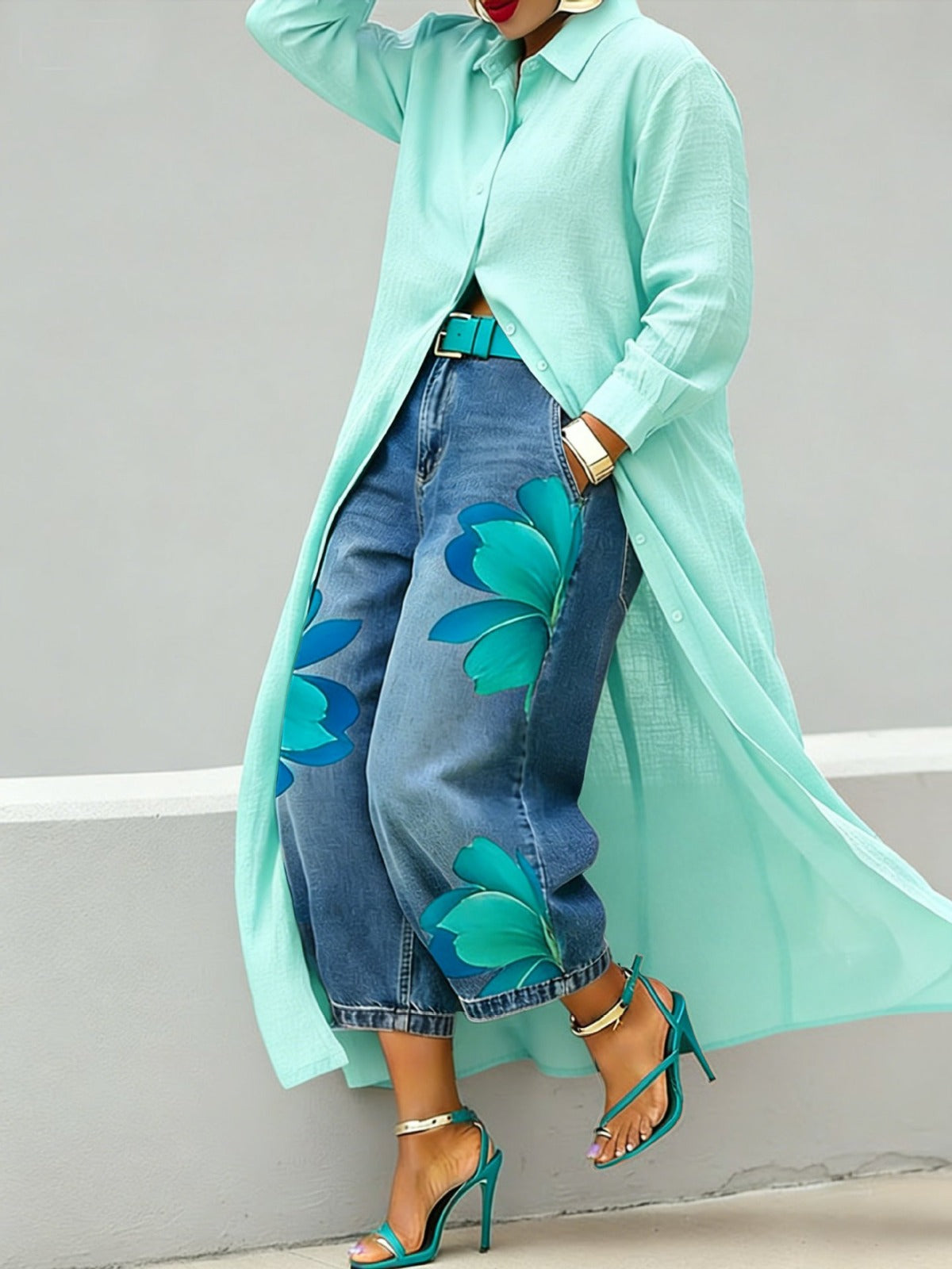 Fiore Rosso - Comfortabele Completo jeans + blouse 🌼