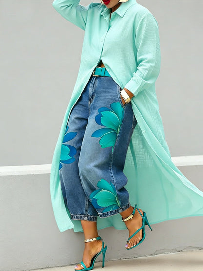 Fiore Rosso - Comfortabele Completo jeans + blouse 🌼