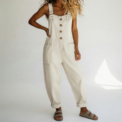 Bertille - Comfortabele Lange Denim Overall