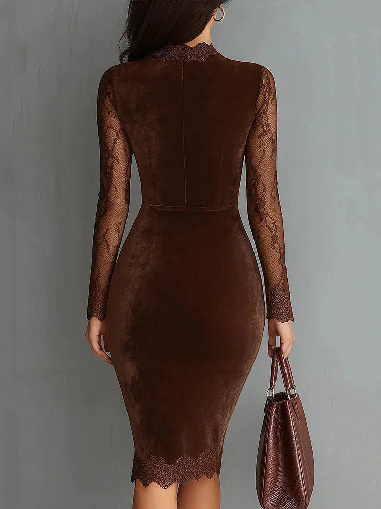 Sexy Kanten Jurk met V-hals - Comfortabele en Stijlvolle Jurk