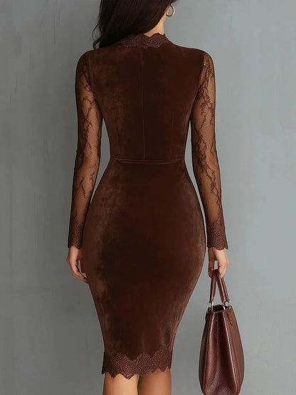 Sexy Kanten Jurk met V-hals - Comfortabele en Stijlvolle Jurk